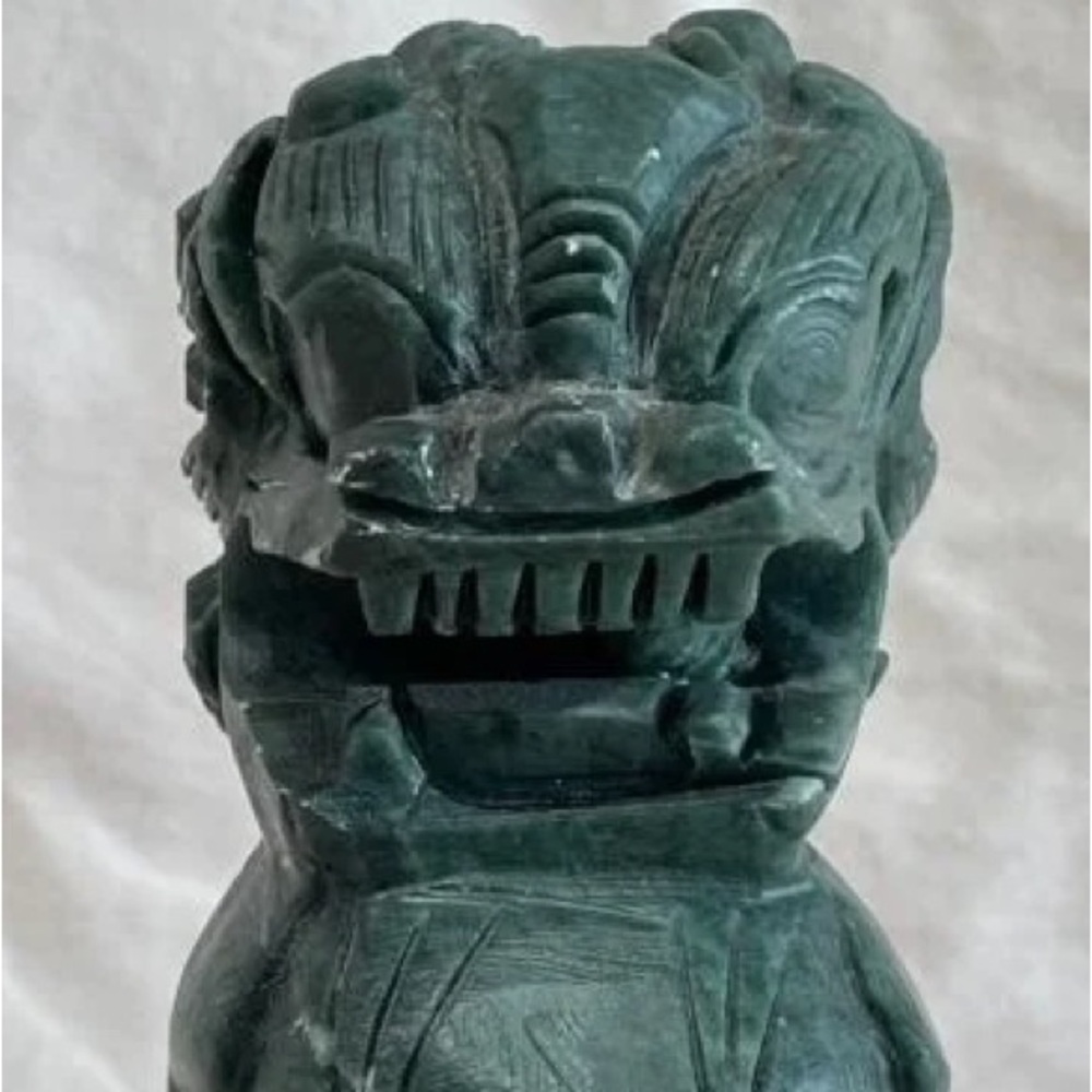 Handmade Green Stone Foo Dog Chinese